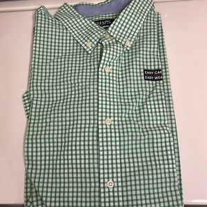 Men’s Green plaid shirt sleeves dress shirt